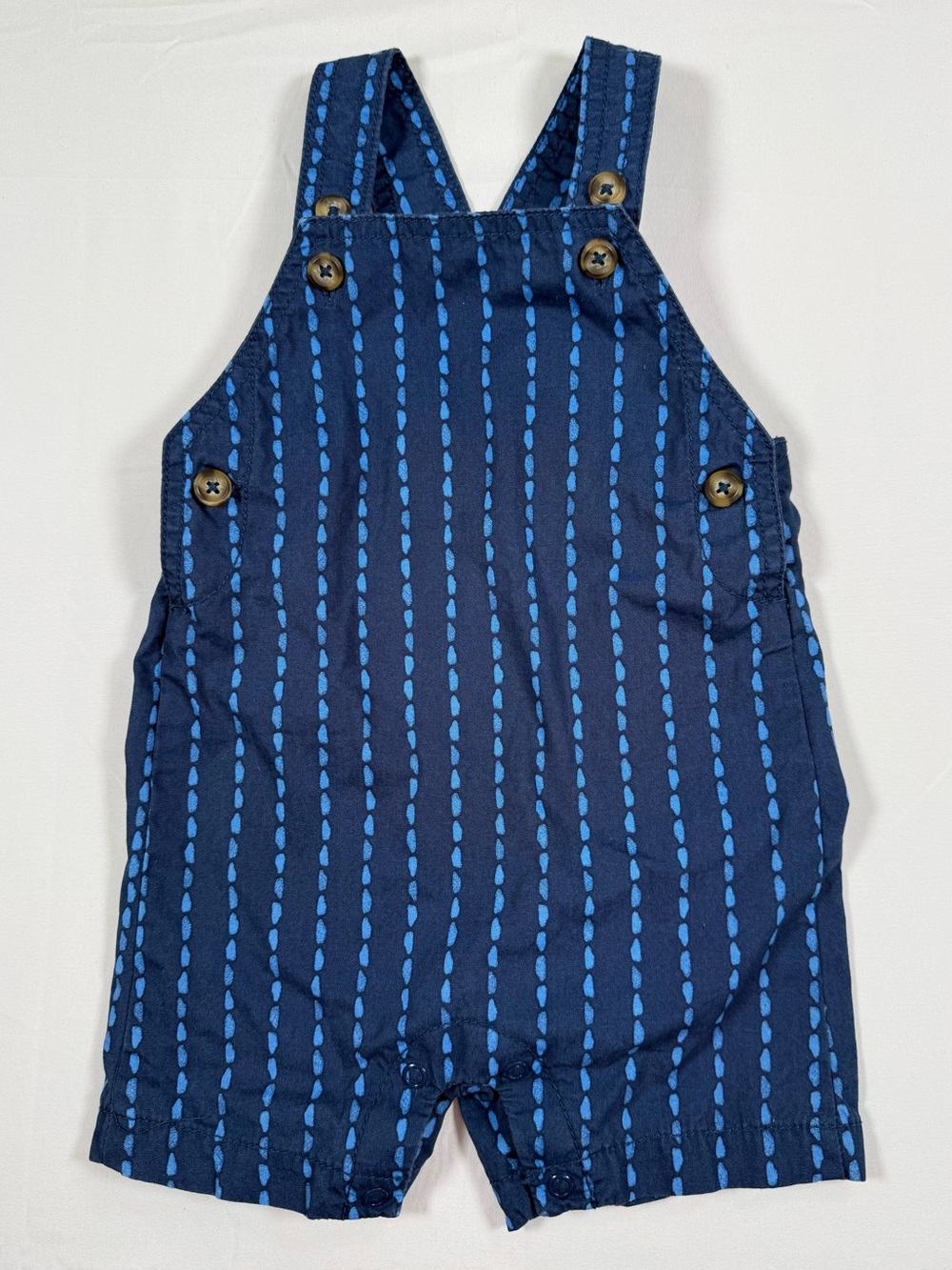 CARTER’S Baby‎ Shortall Romper 9M Cotton Striped Summer Coastal Preppy Nautical
